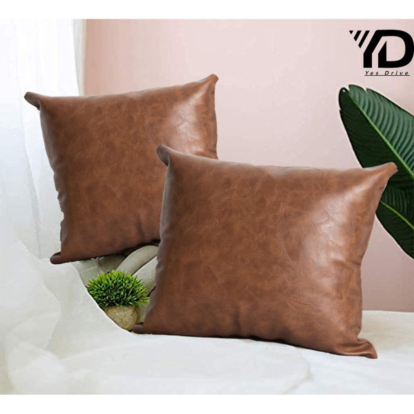 Pillow Cover Cushion Leather Case Sofa Handmade Bed Premium Decor Distressed 27 