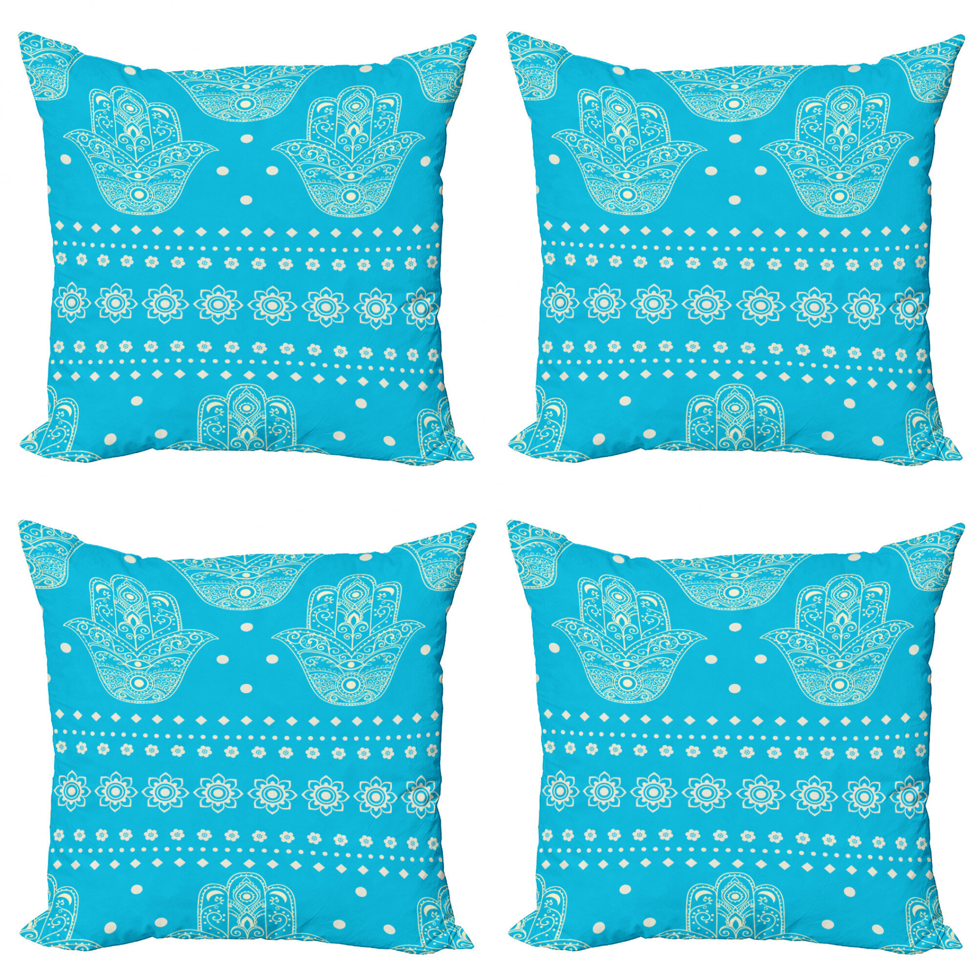 Ambesonne Leaves Motif Cushion Cover Set of 4 for Couch and Bed in 4 Sizes 