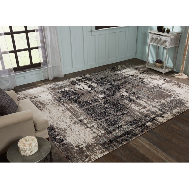 Williston Forge Rawtenstall Black Gray Indoor Outdoor Area Rug Reviews Wayfair