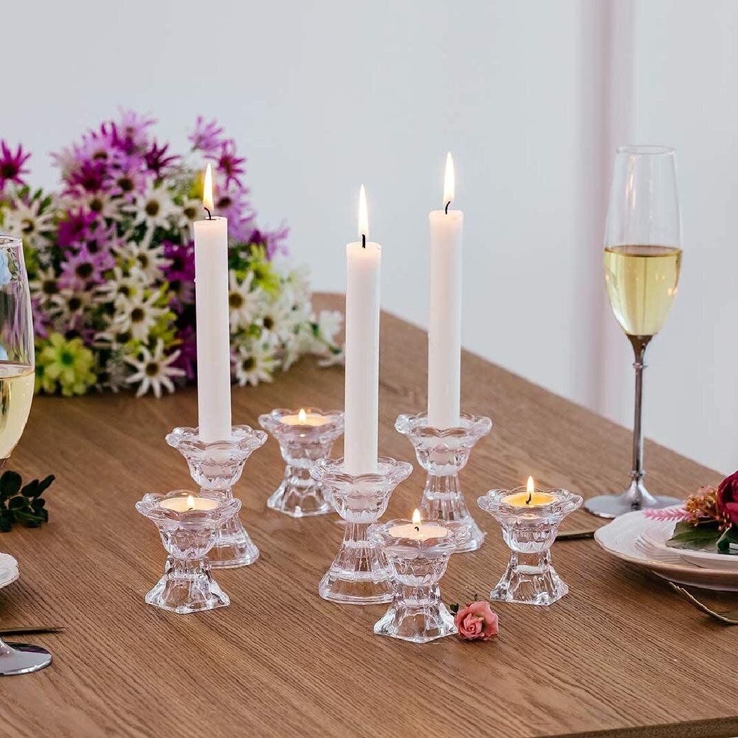 Crystal Votive Candlesticks Candle Holder Wedding Event Banquet Tabletop Decor S 