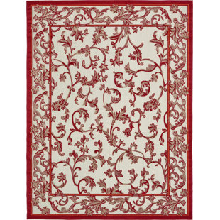 Aukerman Beige/Red Indoor/Outdoor Area Rug Fleur De Lis Living Fashion and beautiful backpack