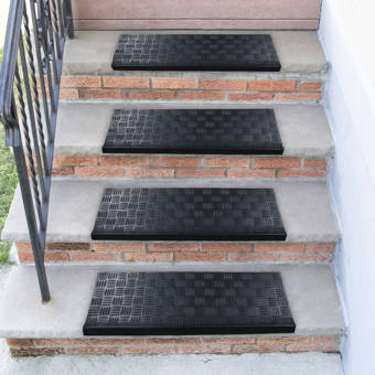 Red Barrel Studio Spearman Dirt Off Square Nosed Rubber Black Stair Tread Reviews Wayfair