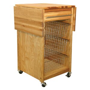 Kitchen Cart with Butcher Block Top