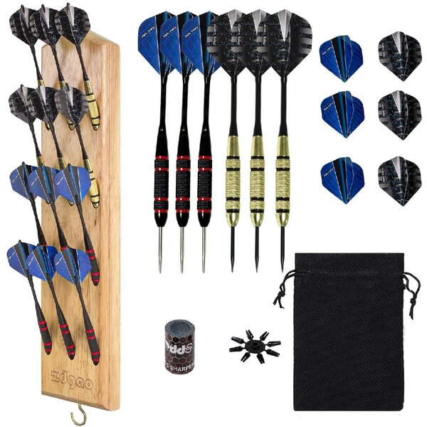 Black Brass Darts Set **Ideal For Pubs/Clubs** 10 sets of Winmau Spider Red 