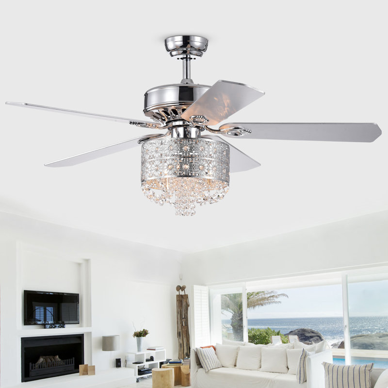Rosdorf Park 52" 5 - Blade Ceiling Fan with Remote Control ...