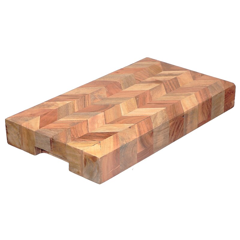 chopping block Long chunky butchers block wooden cutting board