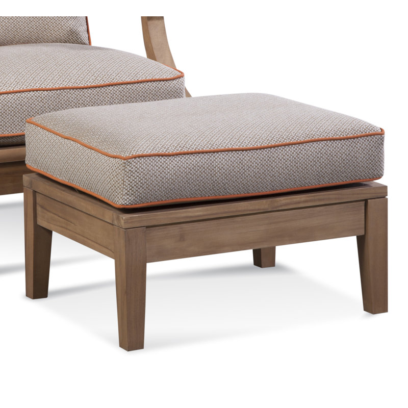Braxton Culler Messina Outdoor Teak Ottoman With Cushion Wayfair Messina Outdoor Teak Ottoman With Cushion