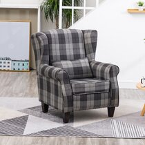 grey tartan accent chair