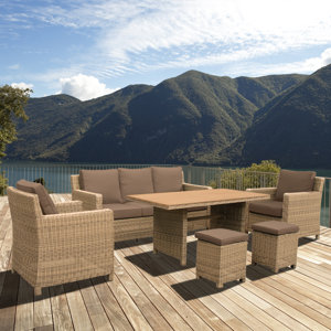 7-Sitzer Sofa-Set Lewis aus Rattan von Home Loft..