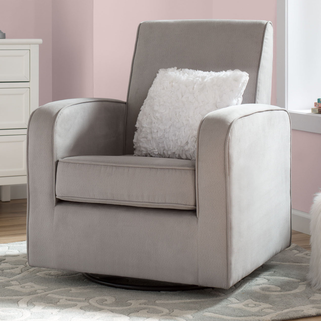 delta upholstered swivel glider chair