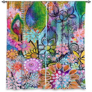 Nature/Floral Room Darkening Rod Pocket Curtain Panels (Set of 2)