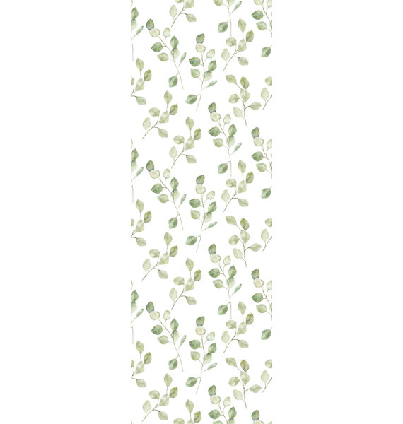 Gracie Oaks Rhian Removable Green Leaves on White ...