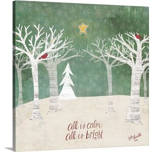 'Christmas Trees' Painting Print on Wrapped Canvas