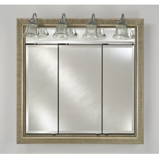 Black Medicine Cabinets You Ll Love Wayfair Signature 44 X 34 Recessed Medicine Cabinet With Lighting