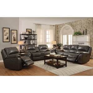 Hughes Leather Reclining Sofa by Red B..