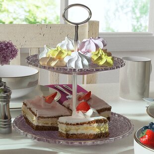 Glass Service Plate with Dome Decorative Cake Display Stand 22 x 22 x 16.5cm 