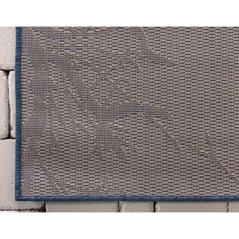 Rugpal Veranda Power Loom Blue Beige Rug Wayfair
