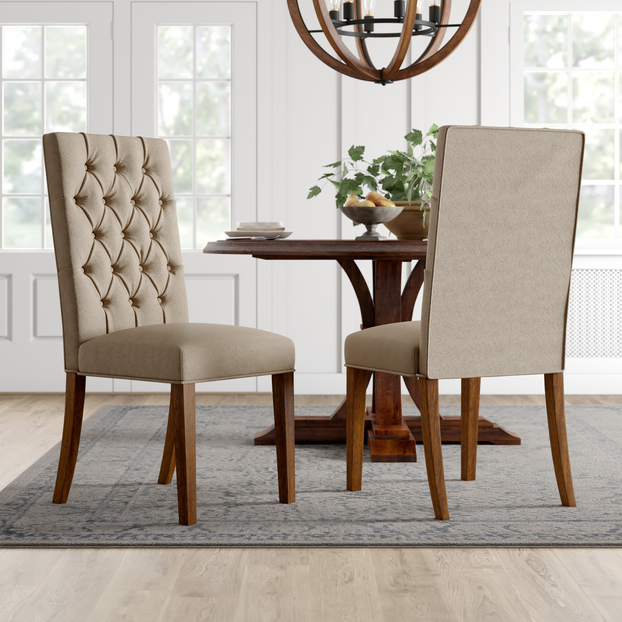 Bedias Tufted Upholstered Dining Chair In Beige Reviews