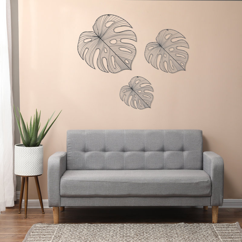 Bay Isle Home 3 Piece Metal Palm Leaves Wall Decor Set Wayfair