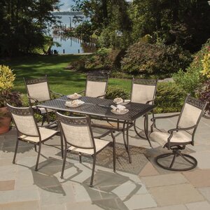 Bali Cast Aluminum and Sling 7 Piece Dining Set
