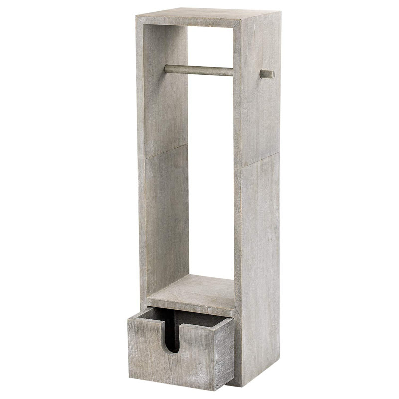 Haitral Nex Toilet Paper Holder Real Wood Bathroom Toilet Tissue Paper Roll Holder Stand And Dispenser With Storage And Drawer Rustic Grey Nx Hk126 38 Reviews