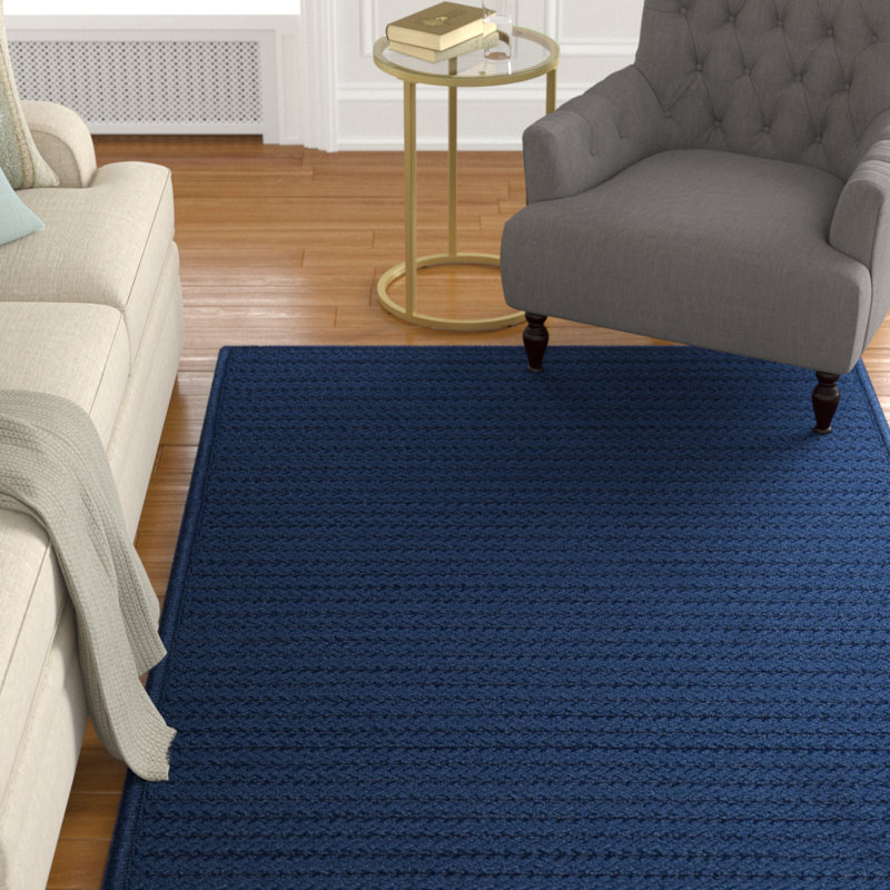 Charlton Home Glasglow Handmade Braided Navy Blue Jasmine Area Rug Charlton Home Glasglow Handmade Braided