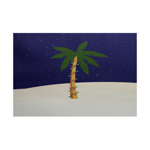 Coastal Christmass Blue/White Indoor/Outdoor Area Rug