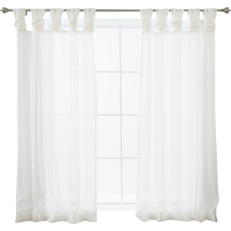 Millie Twist Faux Linen Solid Sheer Tab Top Curtain Panels Reviews Millie Twist Faux Linen Solid Sheer Tab Top Curtain Panels Reviews Joss Main