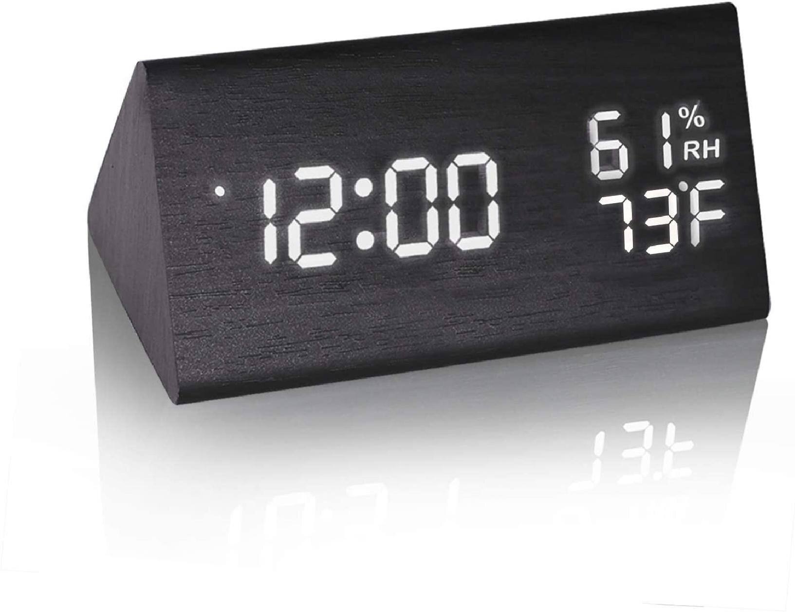 Modern Digital LED Display Desk Table Clock Temperature Alarm Bedside Home Decor 