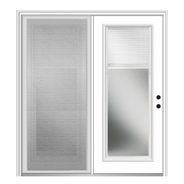 Verona Home Design Smooth Internal Blinds Clear Prehung Patio Door