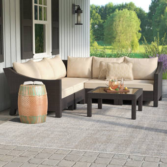 Sol 72 Outdoor Coast 6 Piece Rattan Sectional Seating Group With Cushions Reviews Wayfair