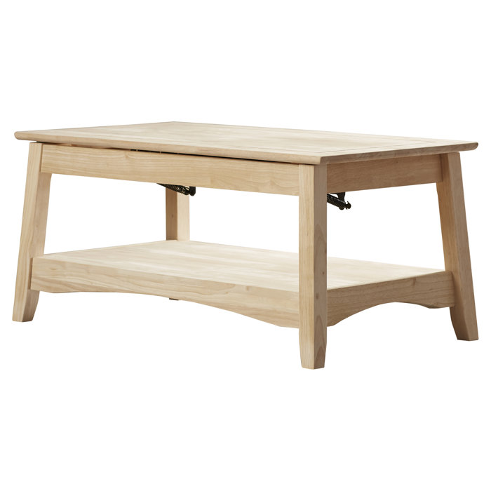 International Concepts Unfinished Wood Ay Coffee Table With Lift Unfinished Wood Ay Coffee Table With Lift Top