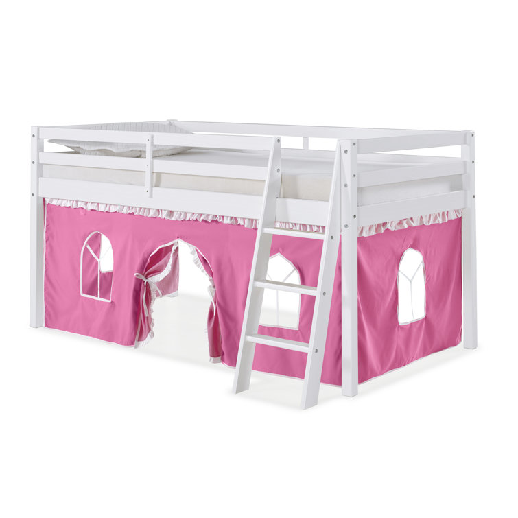 gladwin traditional twin low loft bed with tent