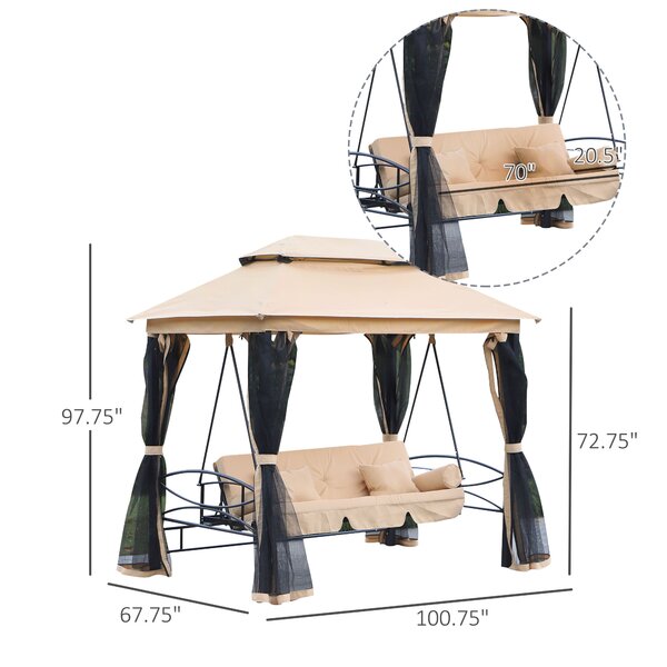 Arlmont & Co. Kanyra Outdoor Porch Swing with Stand & Reviews | Wayfair