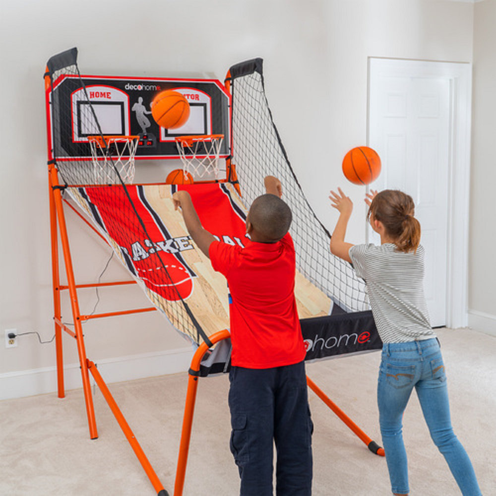 Franklin Shot Clock Hoops Over the Door Indoor Basketball Game with Balls and Scoreboard