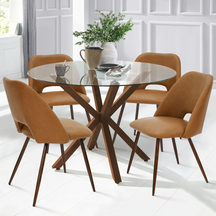 Corrigan Studio® Janesha 5-Piece Faux Leather Dining Sets & Reviews |  Wayfair