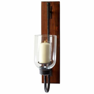 Iron Wood and Glass Sydney Wall Sconce