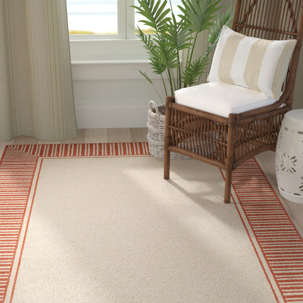 Bay Isle Home Oliver Burnt Orange Cream Indoor Outdoor Area Rug Reviews Wayfair