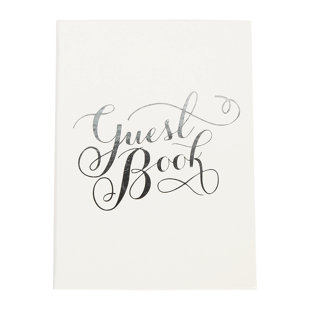 WHITE Wedding Guest Book with Silky Satin and Pearl Accents 
