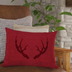 Xmas pillow cover custom gift for hunter custom Monogram & Name Xmas antler cushion Rustic Antlers Christmas Cushion Cover deer antler