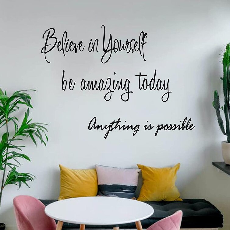 Wall Decals Stickers Inspirational Be Amazing Today Vinyl Positive Wall Saying Peel and Stick Motivational Quotes Decal for Home Bedroom Living Room Decor Decoration 