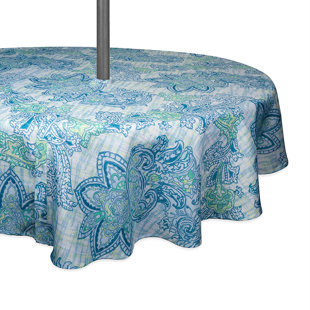 Umbrella Hole Tablecloth Wayfair Wilen Watercolor Paisley Printed Umbrella Outdoor Round Tablecloth