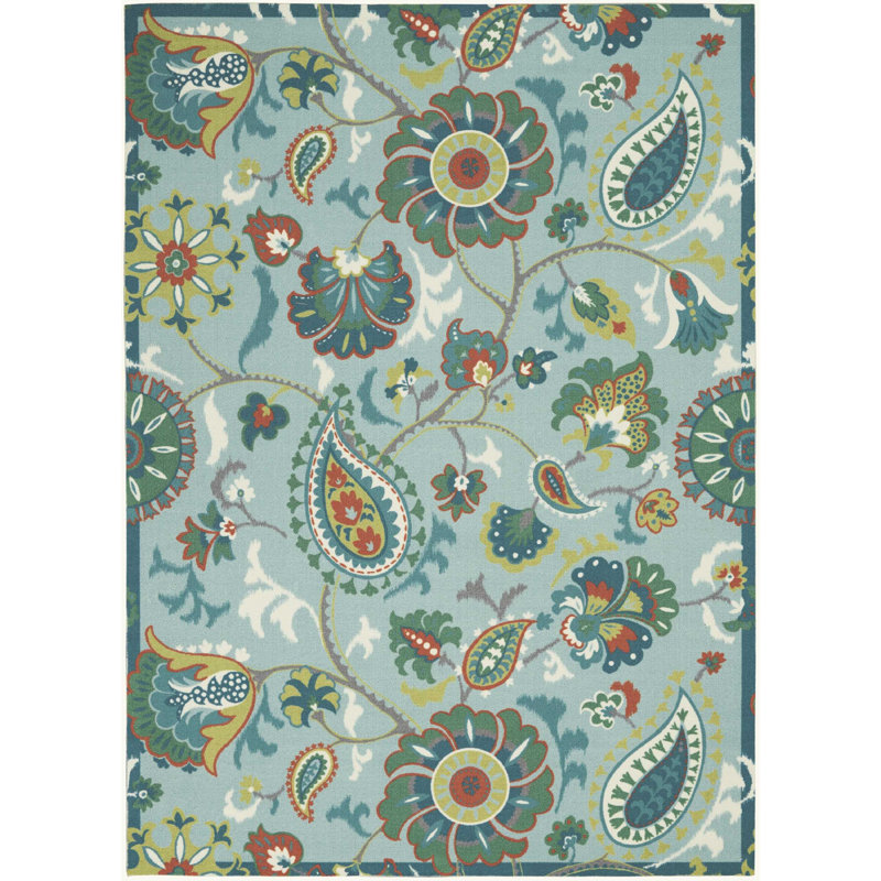 Winston Porter Adrius Light Blue Indoor Outdoor Area Rug Reviews Wayfair