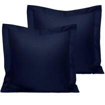 European Square Pillow Shams Set of 2 Pillowcase Euro Shams 26x26 inch Navy Blue Pillow Covers Luxury 500 TC European Pillow Shams 100% Egyptian Cotton Euro Size Decorative Pillow Cover