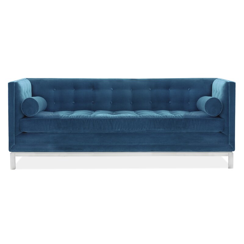 Jonathan Adler Lampert 85" Wide Velvet Tuxedo Arm Sofa ...