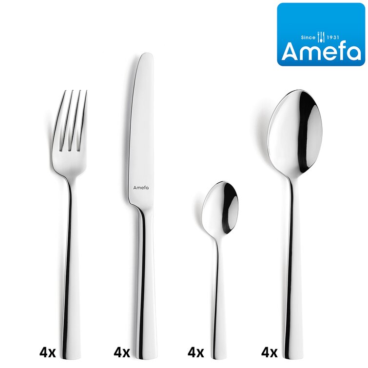 Amefa Monogram Bead Cutlery Set Stainless Steel 16 Piece 