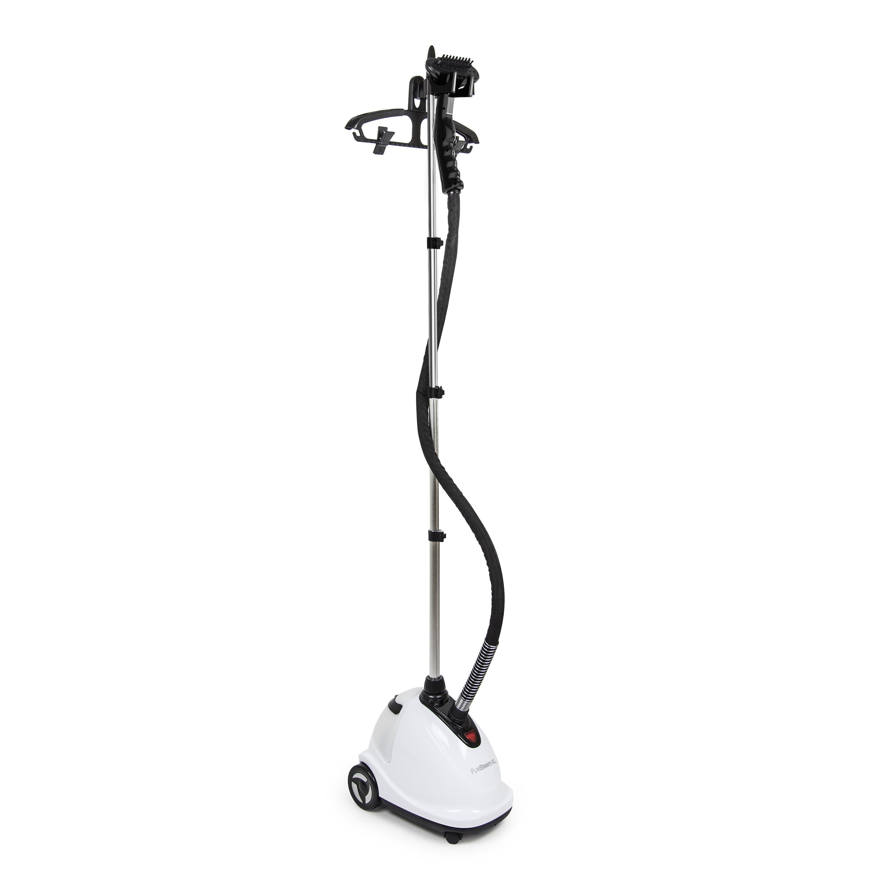 High-Powered Standing Fabric Steamer with Garment Hanger and Fabric Steamer. 