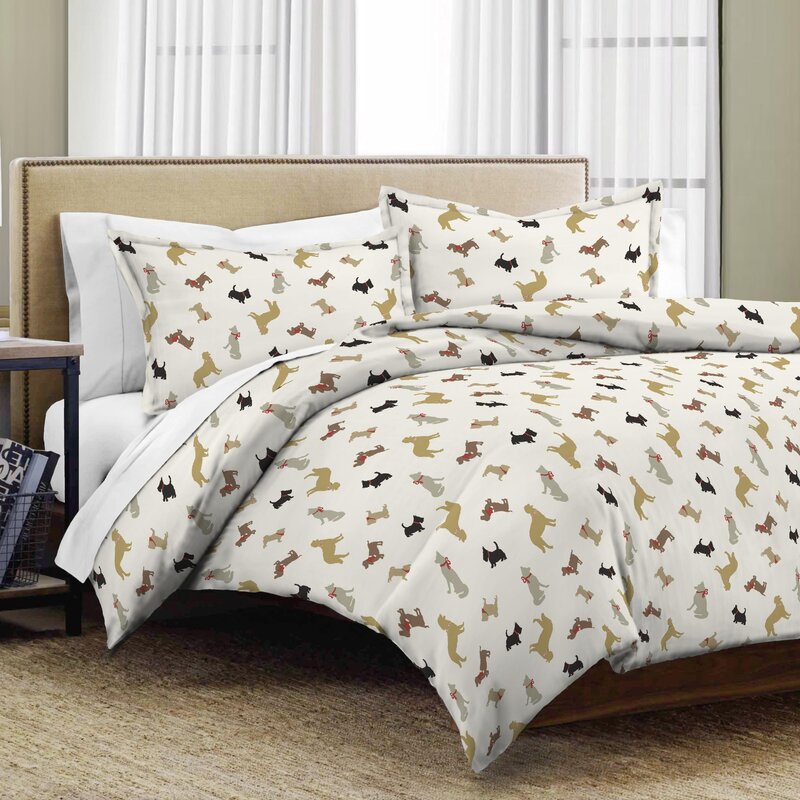 Alcott Hill Haas Dogs Duvet Cover Set Reviews Wayfair