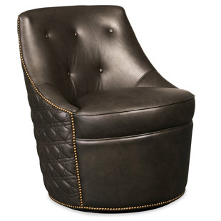Segura Leather Swivel Barrel Chair