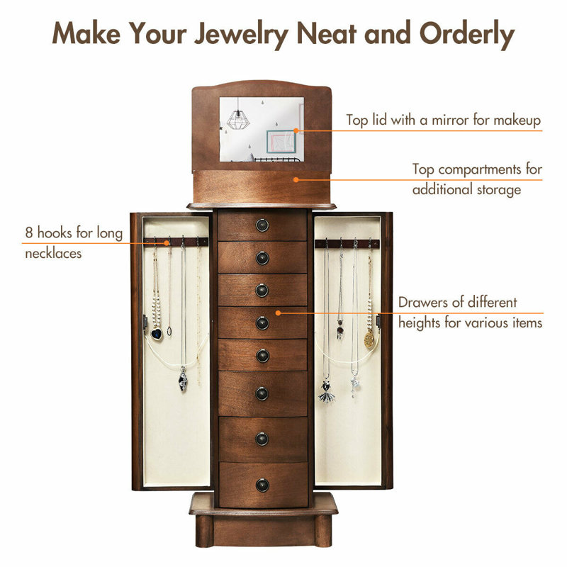 Alcott Hill Schott Wood Cabinet Storage Chest Box Organizer